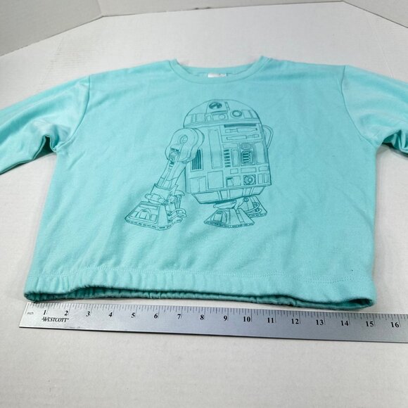 Disney Star Wars Youth Size Large 10-12 Sweatshirt R2-D2 Graphic Green NWOT - Picture 11 of 14